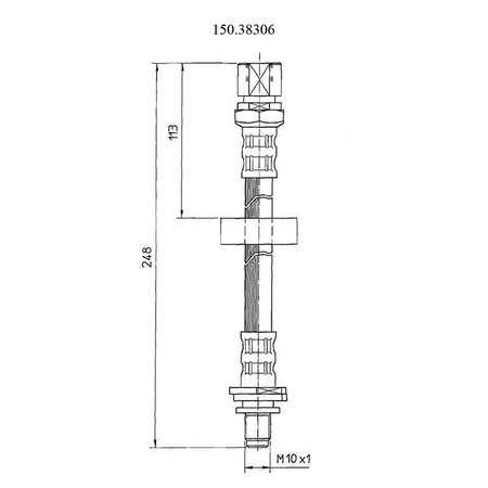 Centric Parts Brake Hose, 150.38306 150.38306
